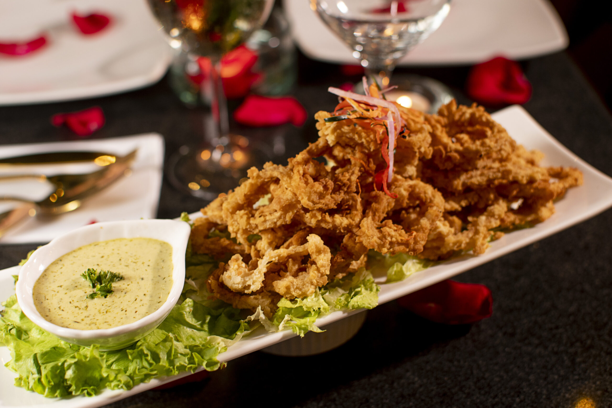 Mayonnaise coated squid